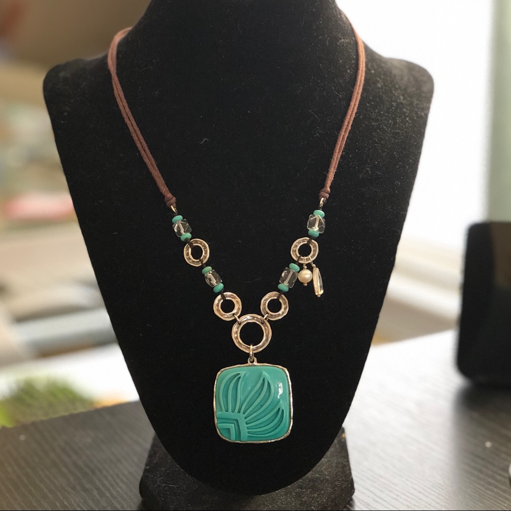Silpada Turquoise and Leather Necklace.